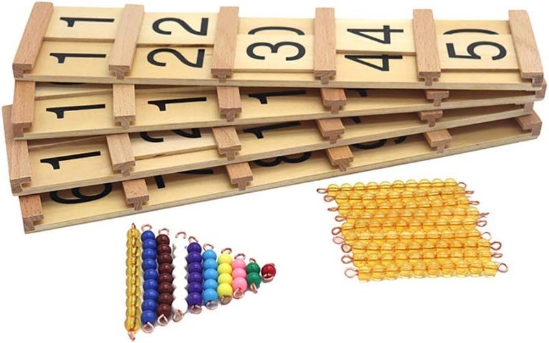 Kghios Montessori Math Toys Material for Toddlers Seguin Boards with Beads Home Edition,Montessori Seguin Boards & Beads - Image 4