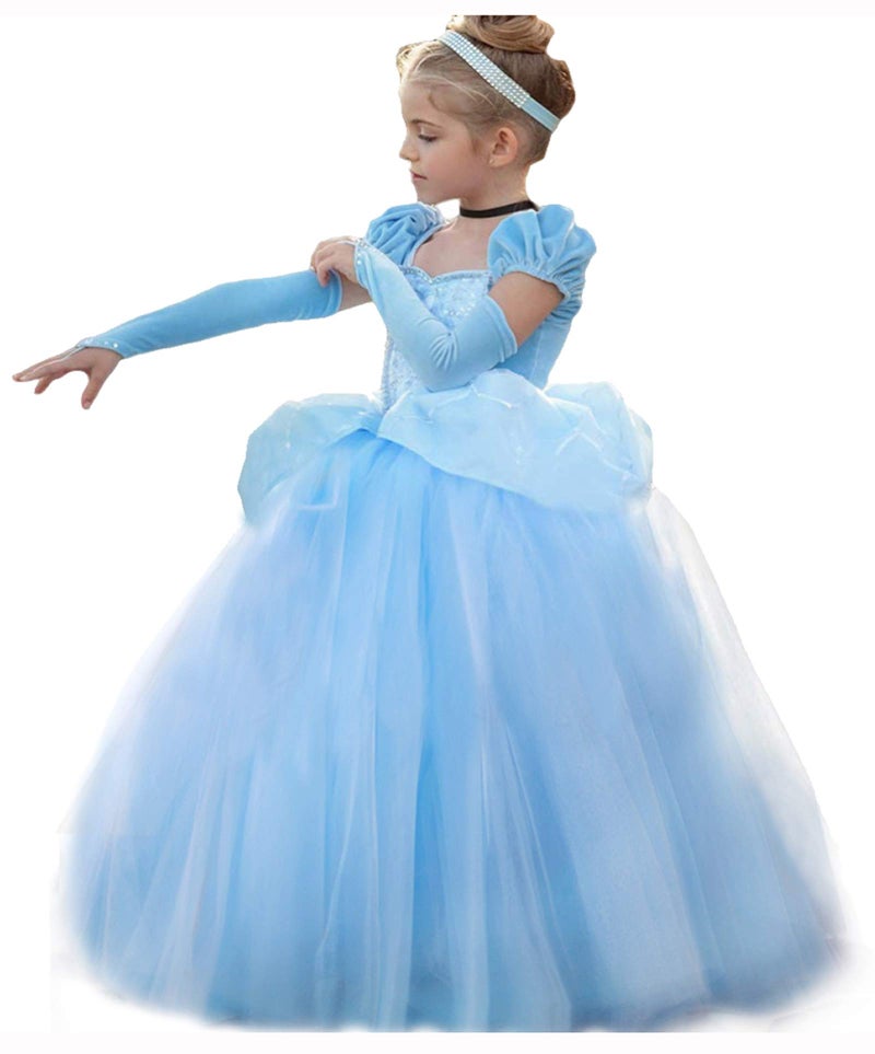 CQDY Cinderella Dress Princess Costume Halloween Party Dress up Blue