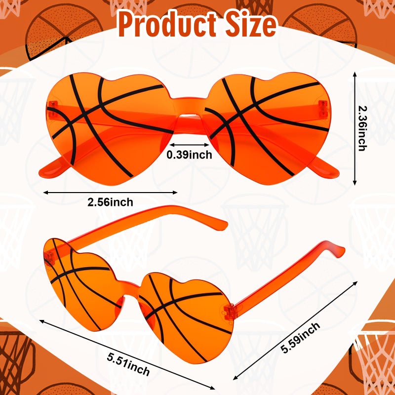 Tellegloww Sport Glasses Football Volleyball Soccer Tennis Softball Basketball 2026 Senior Night Gift for Team Party Favor(12 Pcs,Basketball) - Image 3
