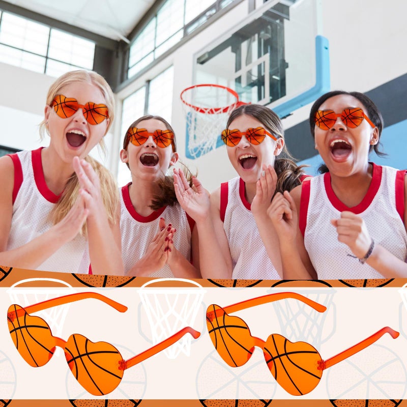 Tellegloww Sport Glasses Football Volleyball Soccer Tennis Softball Basketball 2026 Senior Night Gift for Team Party Favor(12 Pcs,Basketball) - Image 4