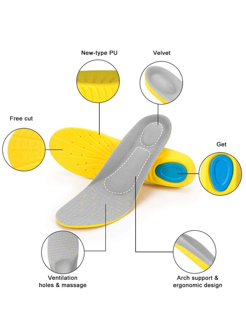 Excefore Memory Foam Insoles, PU Sport Insoles, Comfortable Breathable, Shock Absorption Arch Support Insoles (Men 38-42.5/ Women 37-42) - Image 5