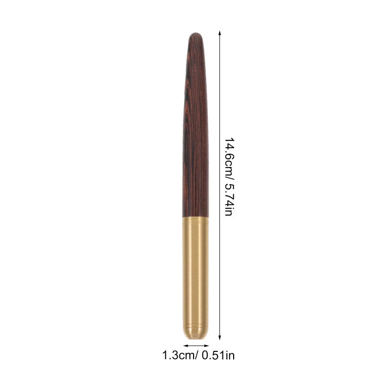 Vintage Sandalwood Brass Fountain Pen 0.7mm Nib Solid Wood Signature Writing Pen - Image 3