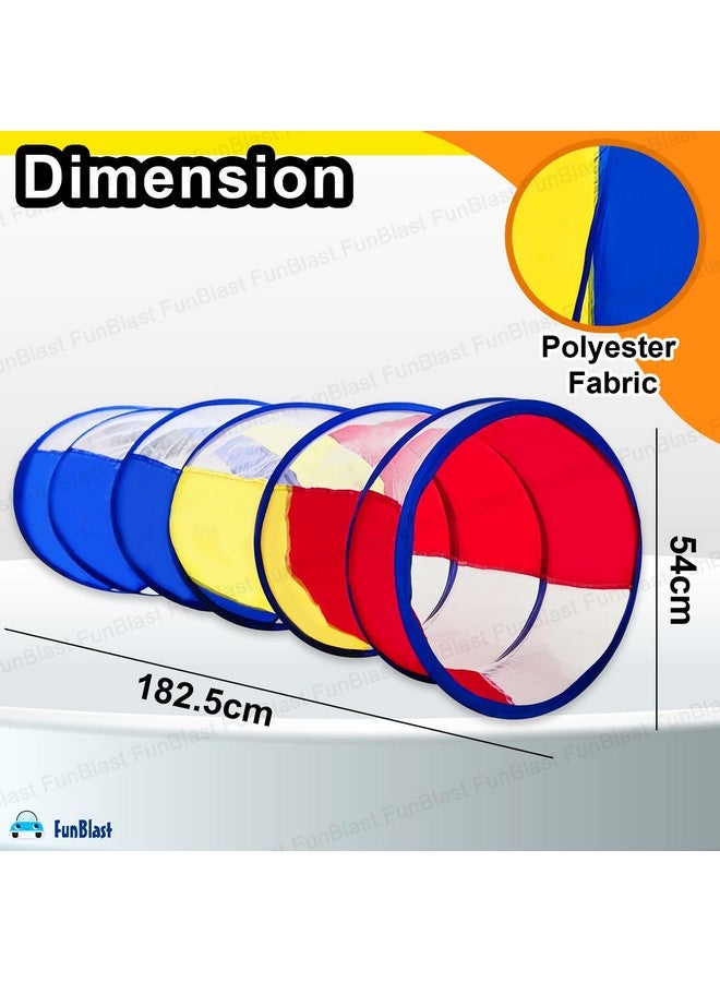 فنبلاست خيمة نفق فن بلاست للأطفال، نفق خارجي قابل للطي للأطفال الصغار، خيمة نفق بطول 6 أقدام للأطفال، للبنات والأولاد، ألعاب أنشطة منبثقة (متعددة الألوان) (نفق واحد)، خيمة واحدة بتصميم منزل - Image 2