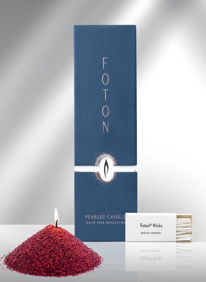 Foton شمعة فوتون بيرلد الخاصة بعيد الميلاد، لون عنابي، 18 أونصة - شموع رملية فاخرة غير معطرة وغير سامة تدوم طويلاً، مصنوعة من مسحوق الشمع، تدوم حتى 120 ساعة - رمل شمع لؤلؤي قابل لإعادة التعبئة مع 30 فتيلًا لصنع الشموع - Image 1