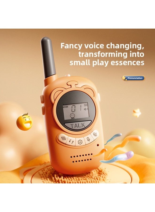 Tao Dudu Children's Walkie-talkie Parent-child Wireless Pager Outdoor 3KM Two Small Educational Toys Wholesale-Color:[3000 M] Xingmeng Bear Walkie-talkie Charging Version [Cherry Blossom Powder + Cream White] Gift Anti-lost Rope + Charging Suit + Screwdriver + Back Clip  - Image 4