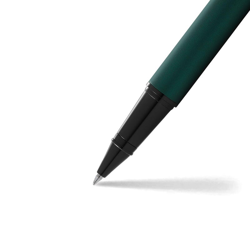 SHEAFFER قلم شيفر 300 E9346 لامع أخضر غير لامع مع حواف سوداء مصقولة RB - Image 3