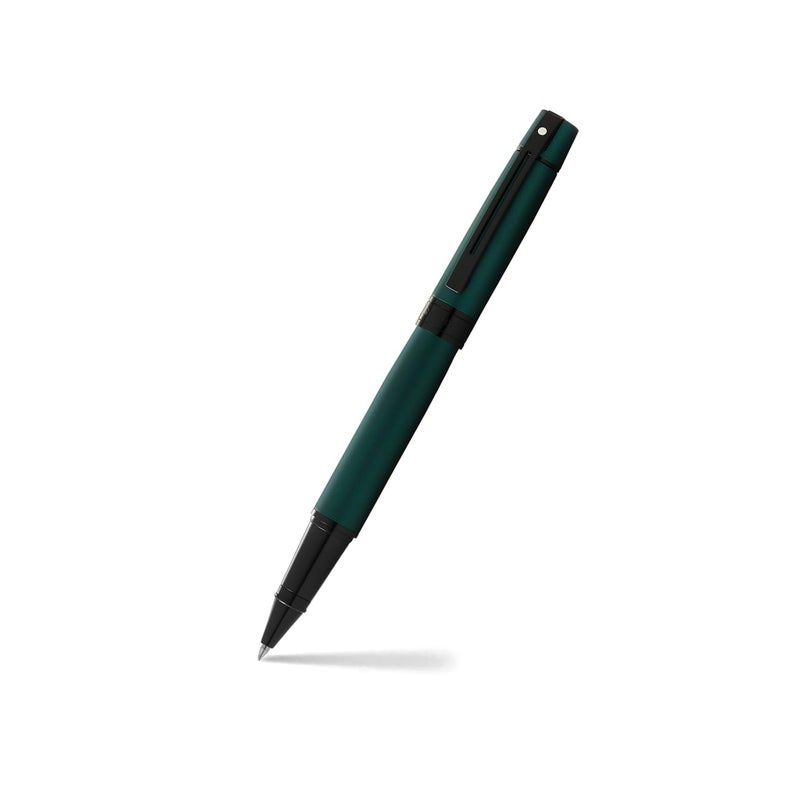 SHEAFFER قلم شيفر 300 E9346 لامع أخضر غير لامع مع حواف سوداء مصقولة RB - Image 1