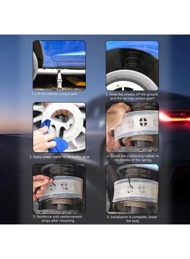 F Type Car Shock Absorber Bumpers Pair SEBS Rubber Spring Struts Enhance Stability Tool Free Installation - Image 5