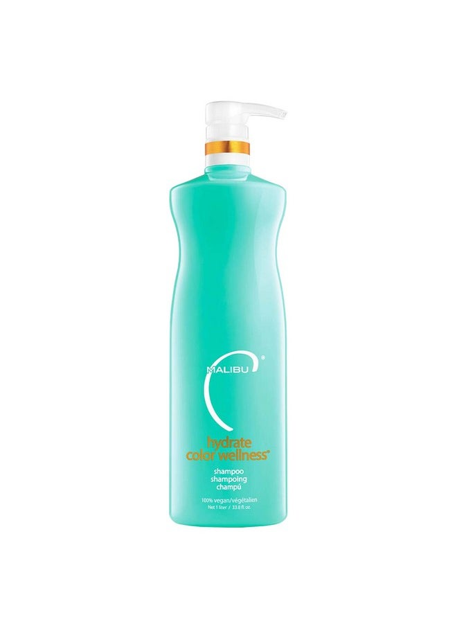 Malibu C Hydrate Color Wellness Shampoo (33.8 Oz) Shampoo For Color Treated Hair Fights Color Fade Sulfate Free + Gentle Cleansing Color Protect Shampoo  - Image 1