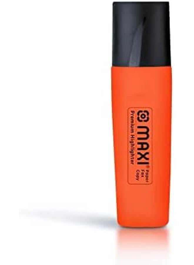 Maxi Super Fluorescent Premium Highlighter Box Of 10Pc Orange Ultra Smooth For Paper Copy And Fax  - Image 3