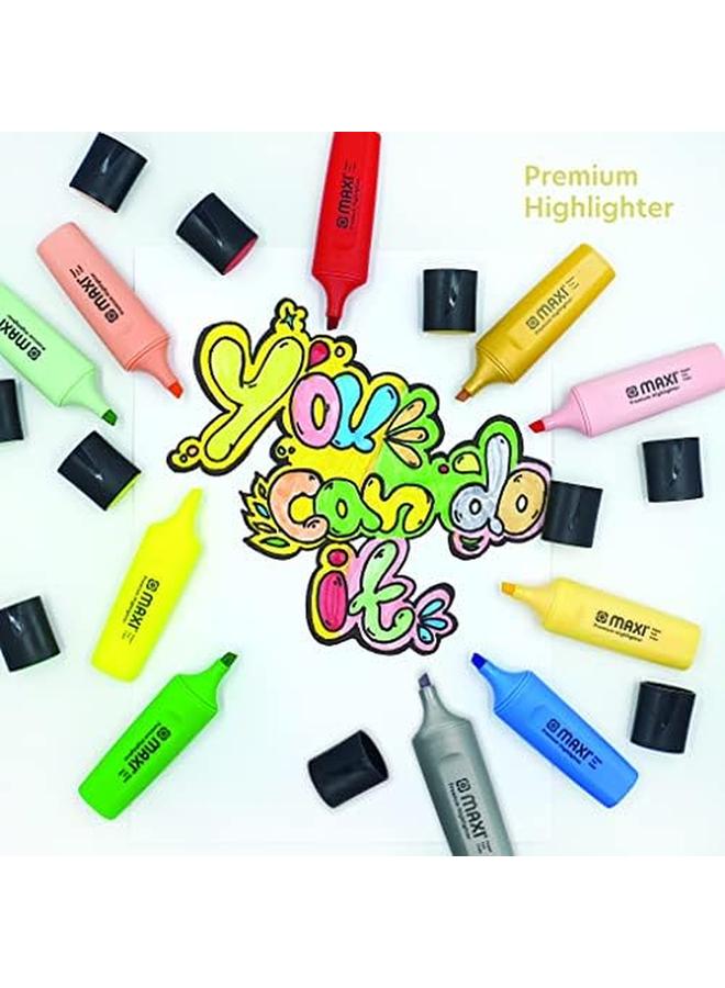 Maxi Super Fluorescent Premium Highlighter Box Of 10Pc Orange Ultra Smooth For Paper Copy And Fax  - Image 4