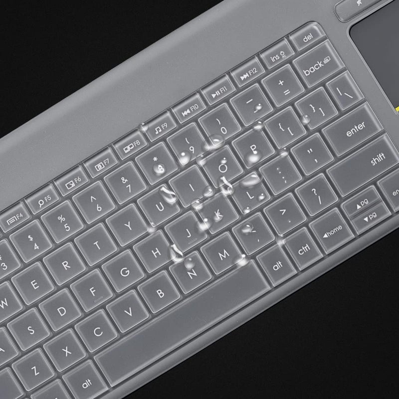 LEZE Keyboard Cover for Logitech K400 Plus Wireless Touch Keyboard, Logitech K400 Plus Protector Accessories - Clear - Image 3