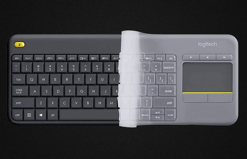LEZE Keyboard Cover for Logitech K400 Plus Wireless Touch Keyboard, Logitech K400 Plus Protector Accessories - Clear - Image 5