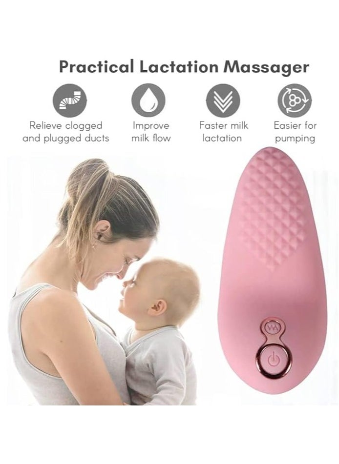 Generic - Soft Silicone Lactation Massager Comfortable Breast Massager 9 Vibration Modes 3 Different Strength for Breast Feeding Improving Milk Flow - Image 1