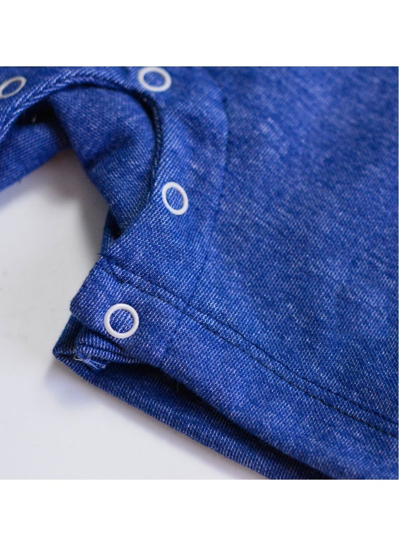 BabyShoora - Discovery Baby Jumpsuit Print Blue - Image 1