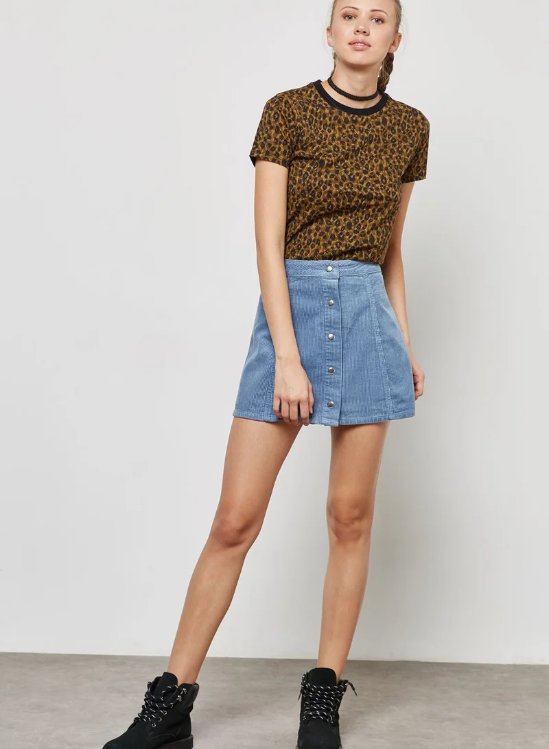 FOREVER 21 Corduroy Button-Front Skirt