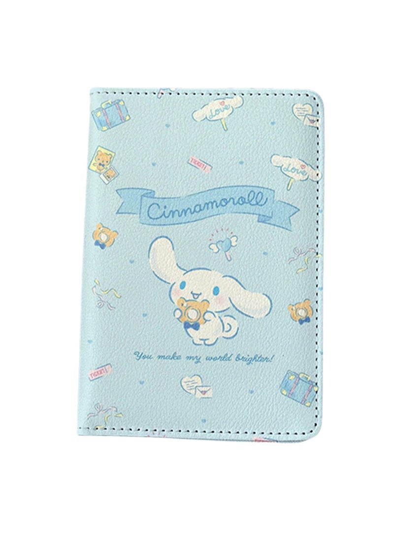 Light Blue Passport Holder Wallet Passport Holder, Multi-Function Girls And Boys Card Holder Pu Leather Travel Document Holder, Travel Accessories - Image 1