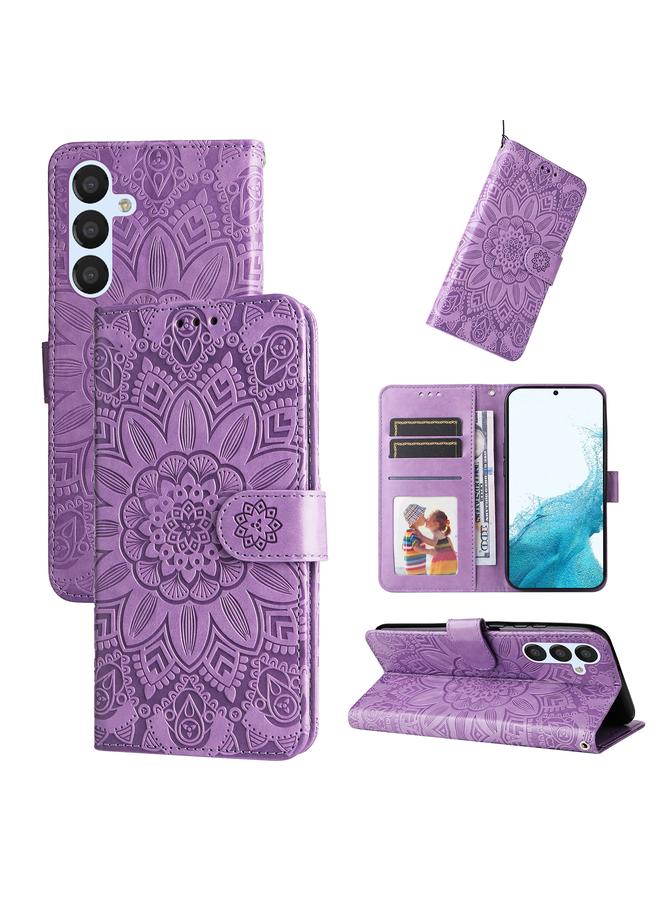 S-TOP Case For Samsung Galaxy A34 5G Embossed Sunflower Leather Phone Case - Image 1