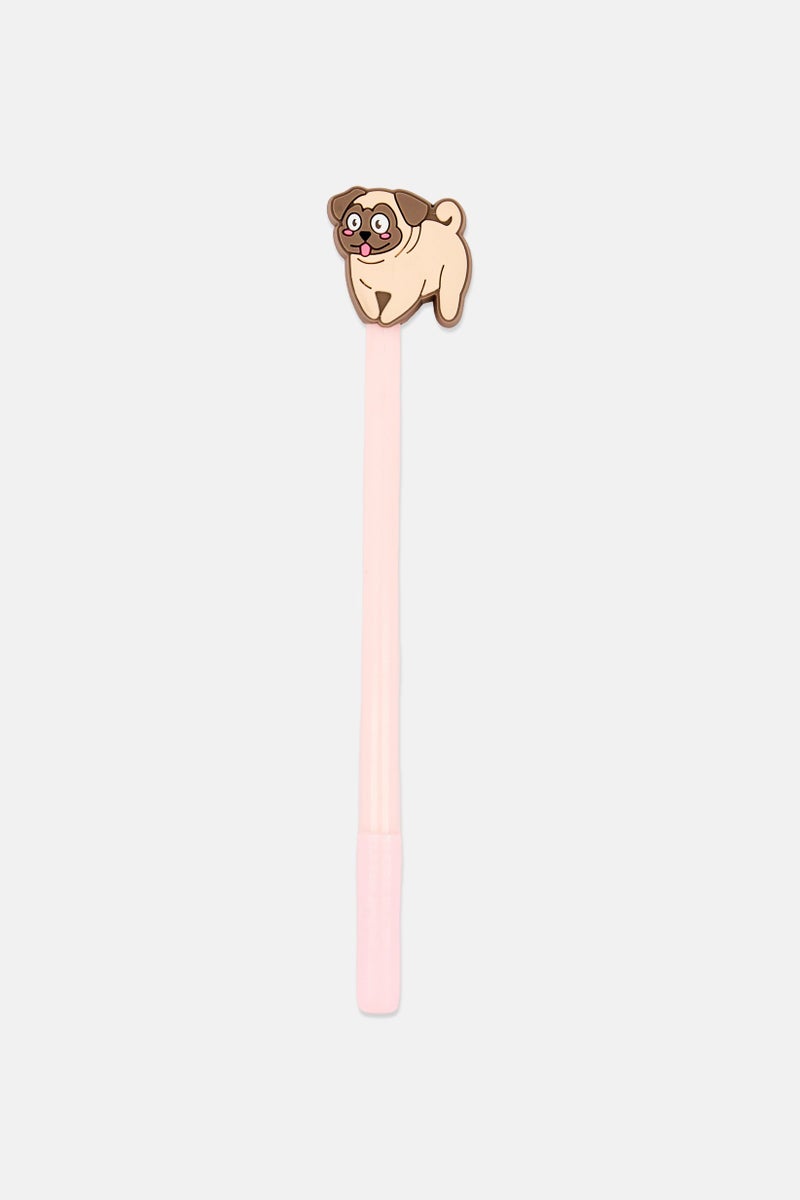 Muy Mucho PVC Soft Rubber Cat Writing Ballpoint Pen, Pink - Image 1
