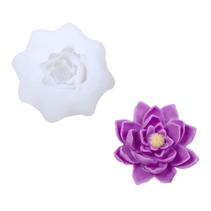 Skytail Skytail Lotus Flower Candle Mould Silicone for Making Scented Candle Wax Waxmelts Aromatherapy Chocolate Candy Cake Decoration Cupcake Resin Crafts Home Decor Party Gifts Molds Soap Making 