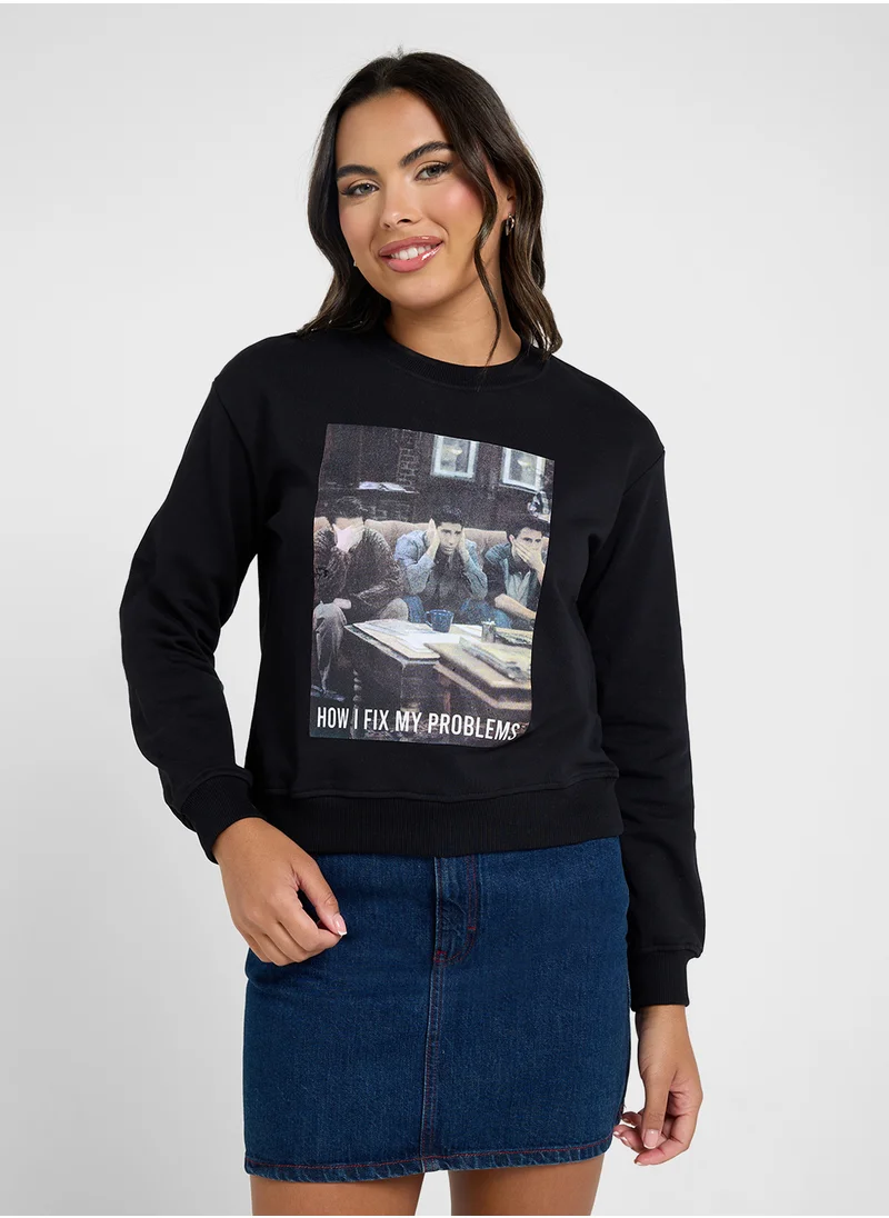 NA-KD Graphic Print Sweatshirt