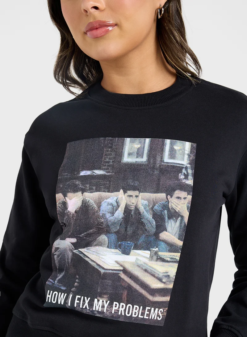 NA-KD Graphic Print Sweatshirt