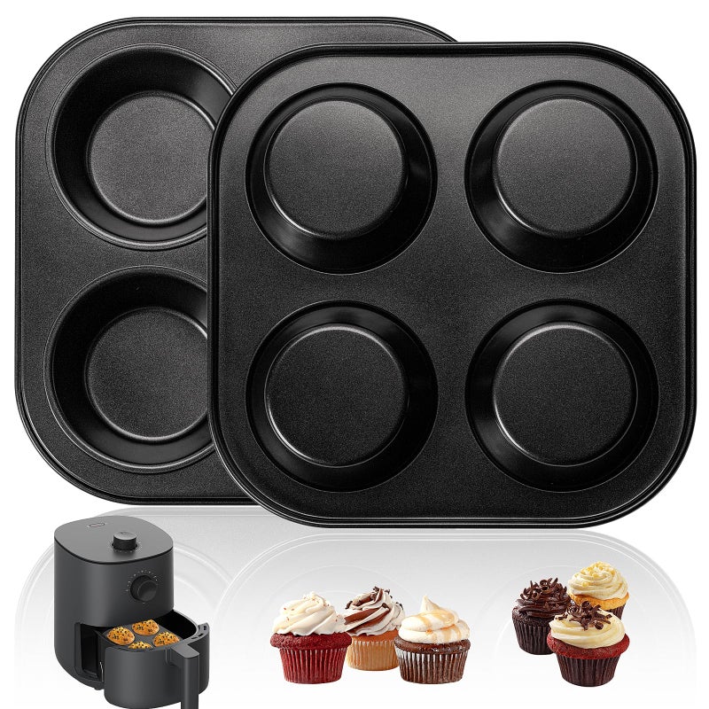 Yomvzake Air Fryer Muffin Pan 2 Pack Cupcake Molds For Air Fryer Toaster Oven Nonstick Cupcake Baking Pan For Counter Top Oven Small Oven - Image 1