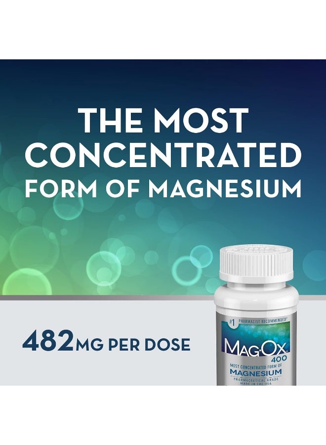 Mag-Ox 400 Magnesium Mineral Dietary Supplement Tablets, 483 mg Magnesium Oxide, 60 Count - Image 3