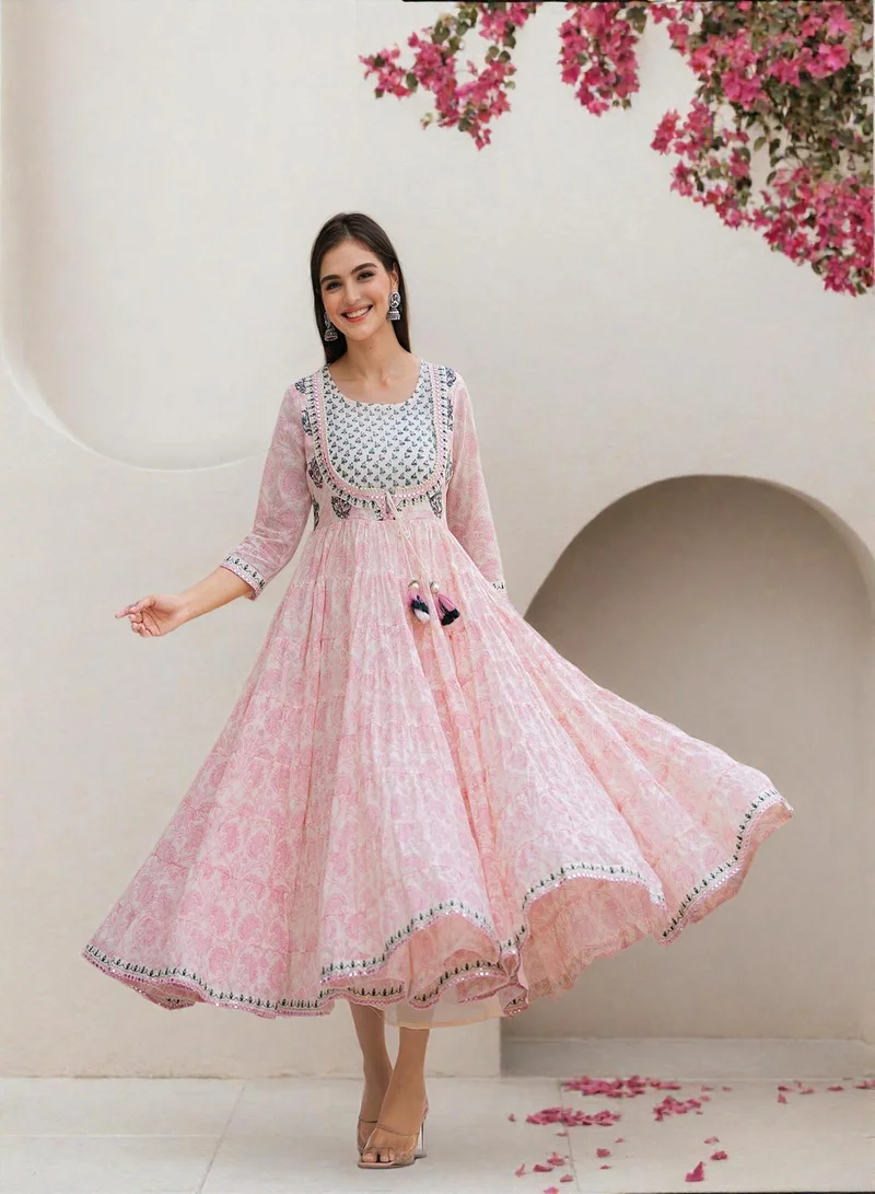 ISHIN  Women Off White Cotton Dress for Women | Best Price UAE