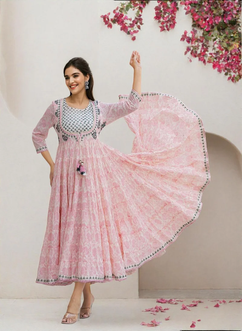 ISHIN  Women Off White Cotton Dress for Women | Best Price UAE