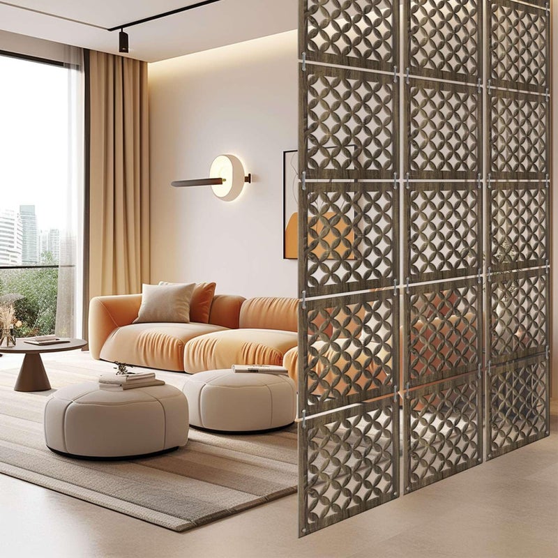 Random فاصل غرف خشبي عشوائي مع 12 لوحة مع موصلات خطاف مثالي لغرفة المعيشة أو المكتب أو المعبد أو ديكور المنزل RSD8150 - Image 3