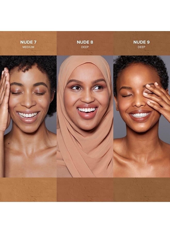 نوديستكس بودرة كريم أساس غير لامعة من Nudies Tinted Blur، مكياج متعدد المهام لتلوين البشرة ونحت الوجه، خفيف الوزن وطبيعي غير لامع، ظل عميق 8 0.2 أونصة سائلة (6.2 جم) - Image 2