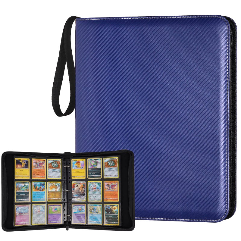 GERMUN 9 Pocket Card Binder, Premium Zip Trading Card Binder, 720 Double Sided Pocket PU Card Collection Binder, Collector Card Album, Card Folder for MTG, TCG, Sports Cards, Game Cards (Blue) - Image 1