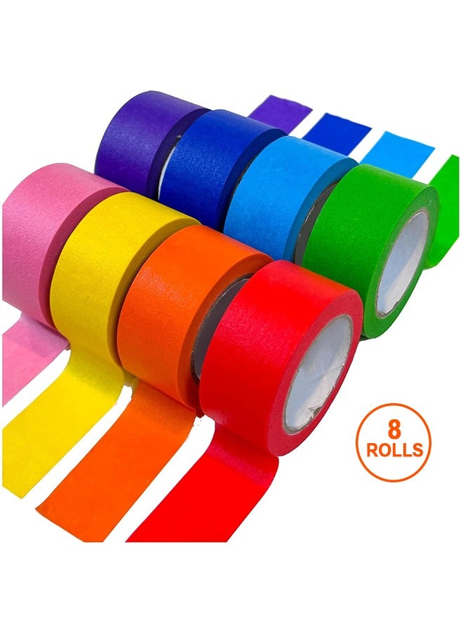 Ant 8 Rolls Colored Masking Tape, Colored Painters Tape for Arts and Crafts, 1.18" x 22 Yard Drafting Tape, Craft Tape, Labeling Tape, Paper Tape, Colored Tape, Colorful Tape, Artist Tape, Art Tape  - Image 1
