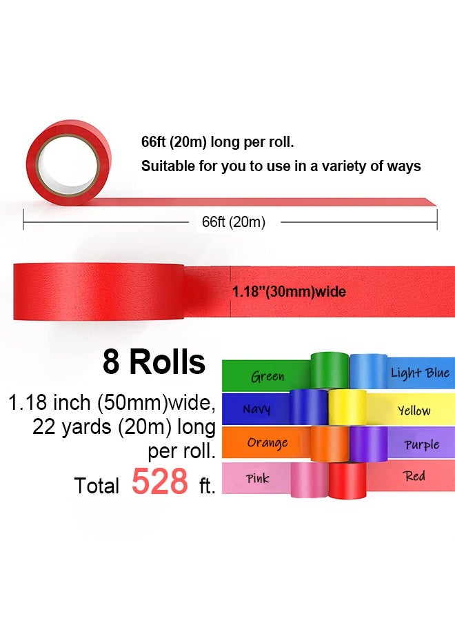 Ant 8 Rolls Colored Masking Tape, Colored Painters Tape for Arts and Crafts, 1.18" x 22 Yard Drafting Tape, Craft Tape, Labeling Tape, Paper Tape, Colored Tape, Colorful Tape, Artist Tape, Art Tape  - Image 2