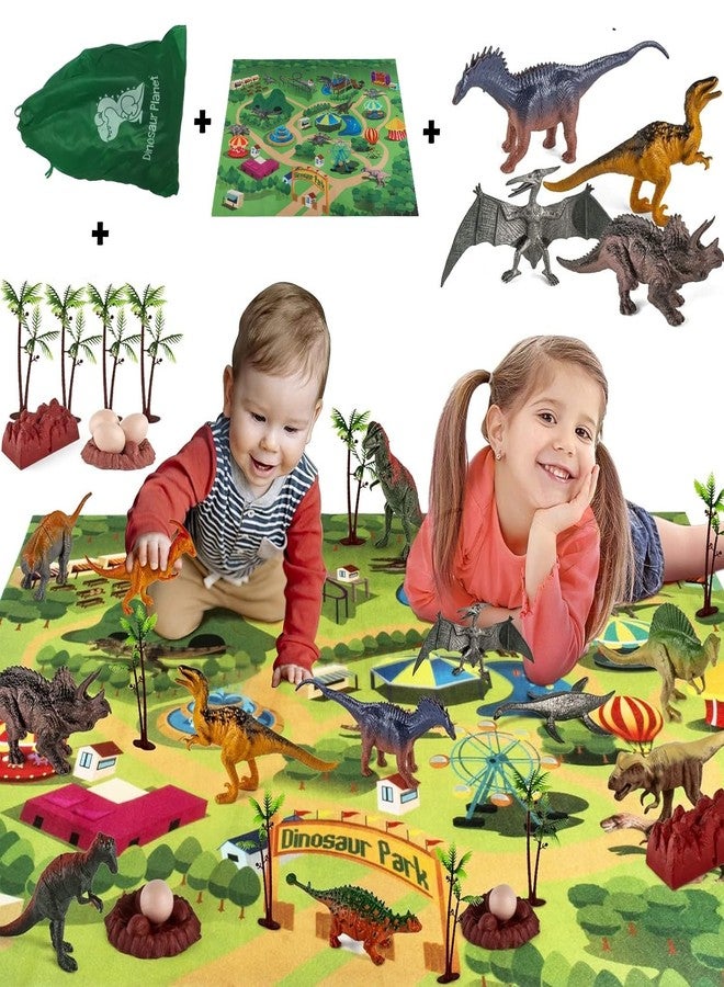 De-Lite 2026 Dinosaur Park Play Set 42 Pieces w/ Mat & Storage Bag, Action Figures, PVC Anime Movable Collectible Model Statue Toys-Special Edition - Image 1