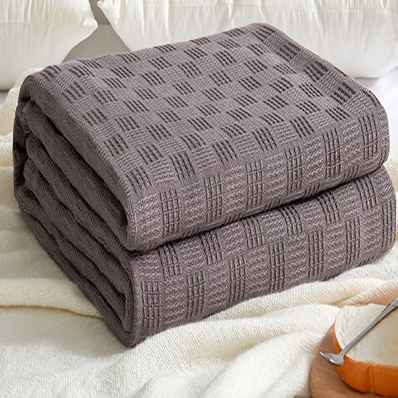 Cotton Gauze Knitted Blanket Towel Quilt Houndstooth Double-Layer Towel Quilt Nap Double Sofa Air-Conditioning Blanket Pure Cotton - Image 2