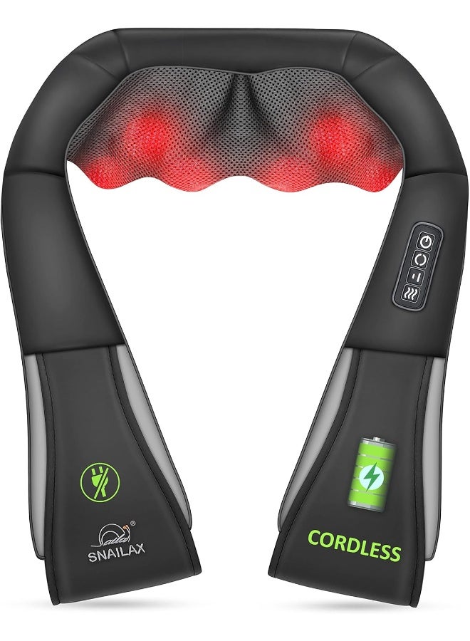 Snailax Cordless Neck Back Massager Shiatsu Neck And Shoulder Massager With Heat Portable Massagers For Neck And Back Lumbar Foot Electric Massage Pillow Gifts For Women/Men/Mom/Dad  - Image 1