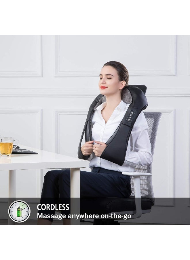 Snailax Cordless Neck Back Massager Shiatsu Neck And Shoulder Massager With Heat Portable Massagers For Neck And Back Lumbar Foot Electric Massage Pillow Gifts For Women/Men/Mom/Dad  - Image 4