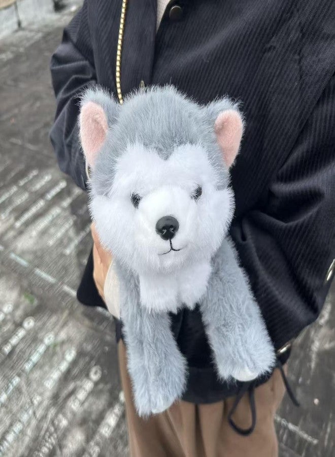 Ueeksry Kawaii Husky Plush Dog Crossbody Bag, Dog Shoulder Bag Messenger Bag, Stuffed Animals Plush Purse Novelty Bag with Zipper for Women - Image 4