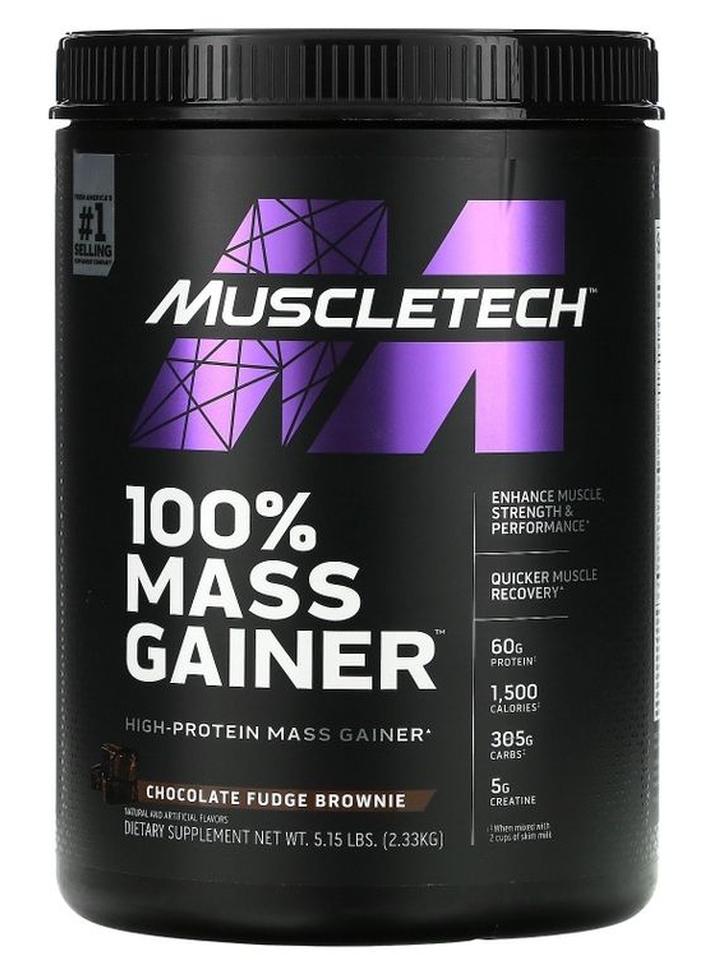 MuscleTech 100% Mass Gainer Chocolate Fudge Brownie - Image 1