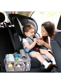 Arabest Baby Diaper Caddy Bag With Zipper Lid And Leather Handle  - Image 4