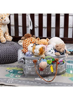 Arabest Baby Diaper Caddy Bag With Zipper Lid And Leather Handle  - Image 5