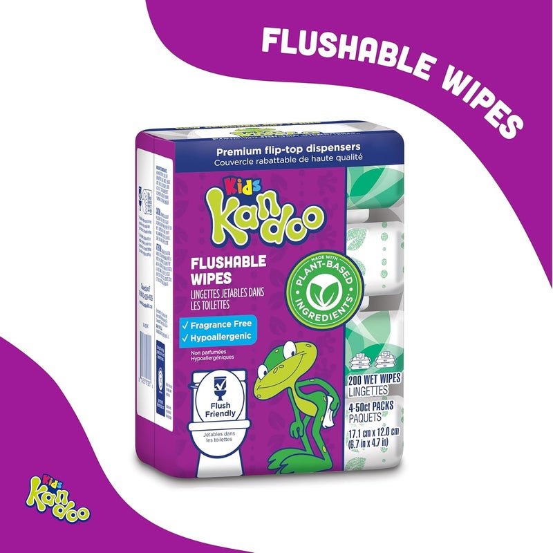 Kandoo Flushable Wipes for Kids - 200 Count - Image 2