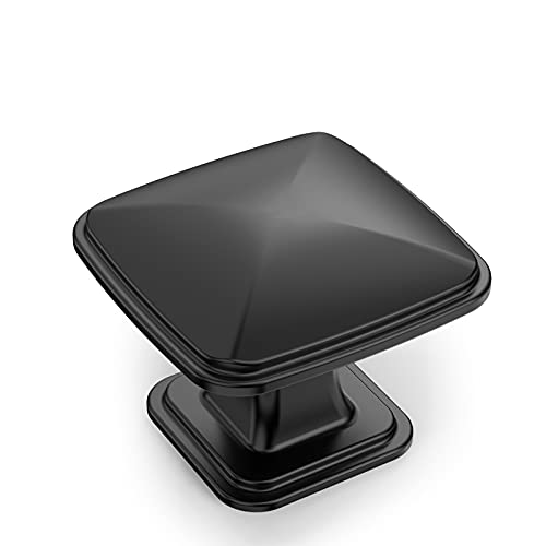 Amerdeco 25 Pack K0003MB Matte Black Cupboard Drawer Knobs Kitchen Cabinet Knobs Single Hole Cabinet Handles Dresser Knobs