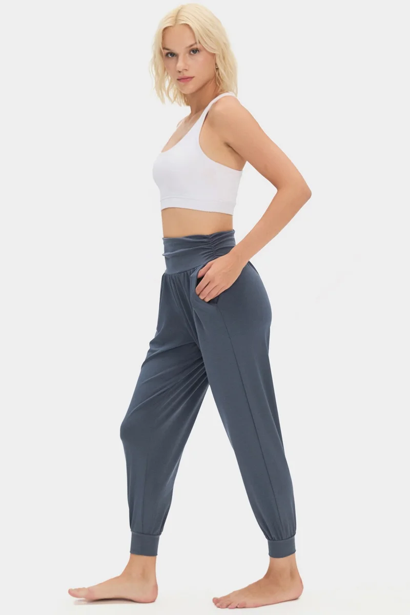 JUNE Women's Beige High Waist Jogger Sweatpants