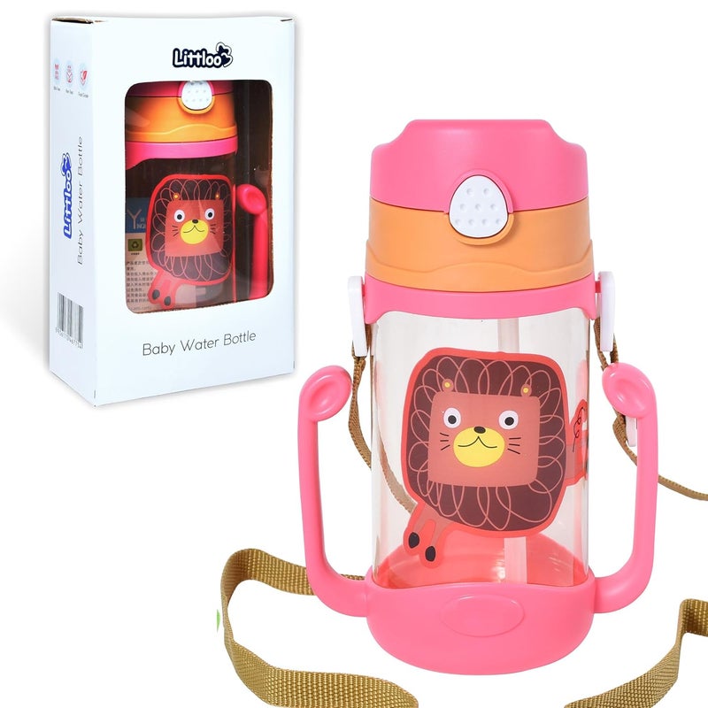LITTLOO Baby Water Bottle (Pink) : Stay Hydrated with Safe & Spill-Free Design - 450 ml - Image 1