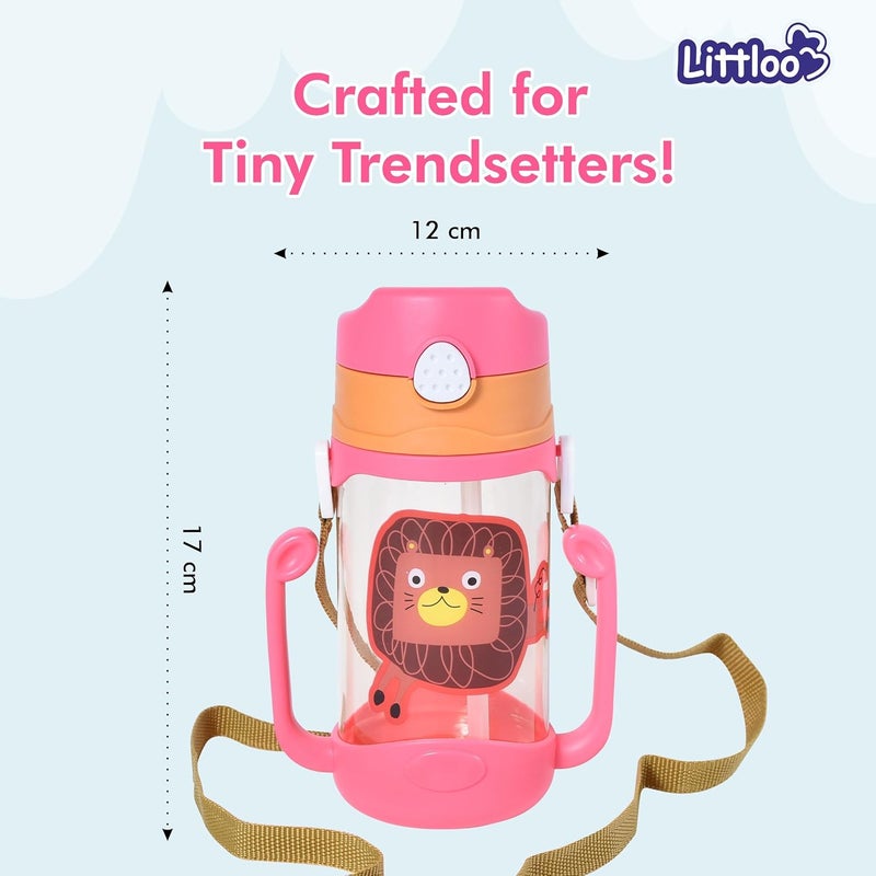 LITTLOO Baby Water Bottle (Pink) : Stay Hydrated with Safe & Spill-Free Design - 450 ml - Image 4