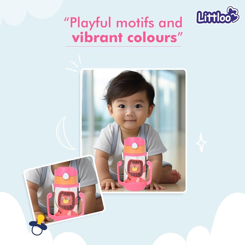 LITTLOO Baby Water Bottle (Pink) : Stay Hydrated with Safe & Spill-Free Design - 450 ml - Image 2