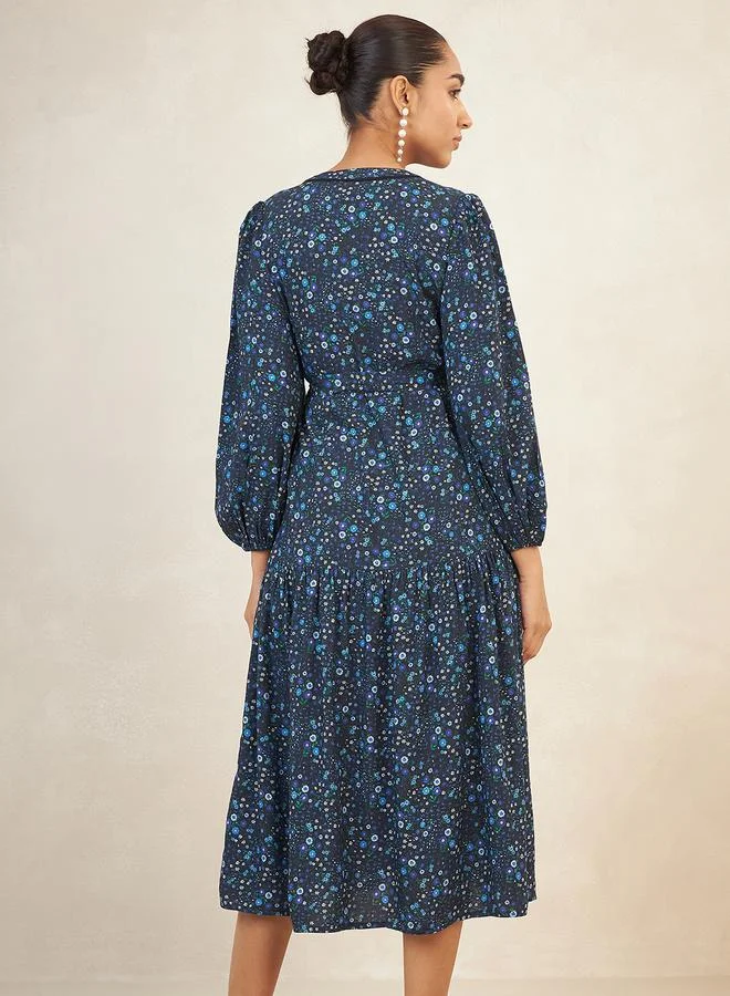 FEMELLA Floral Print Midi Dress